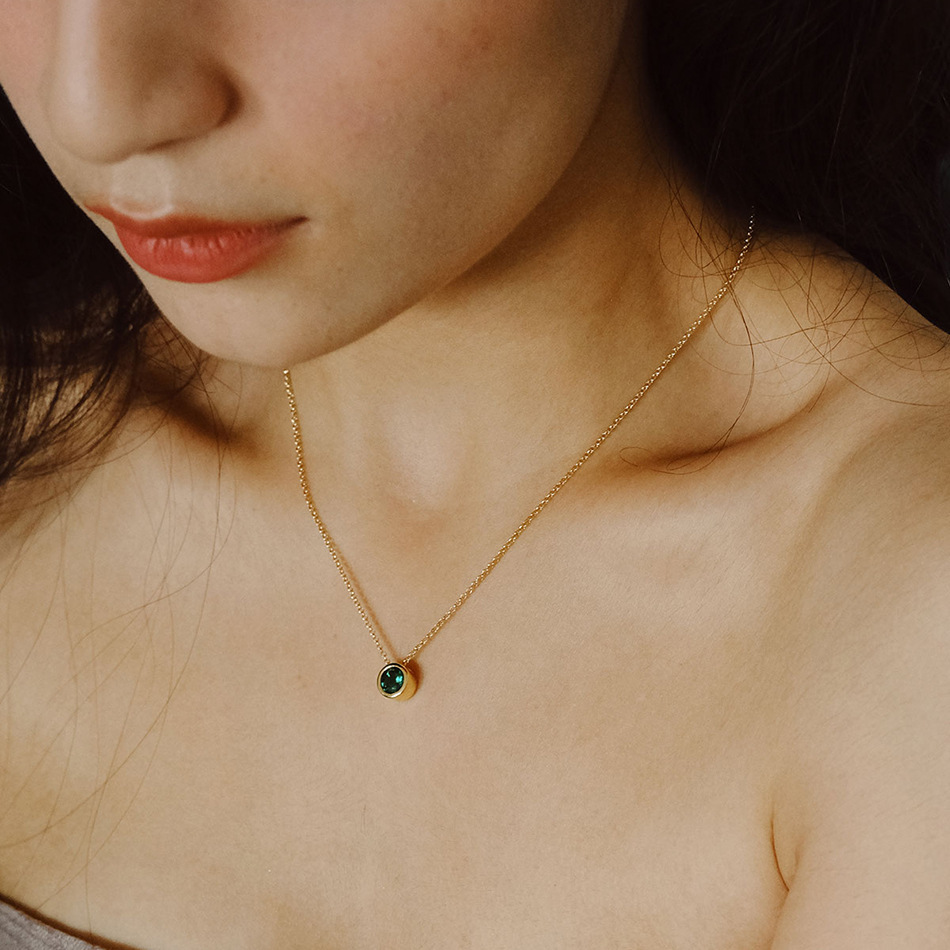 Stainless Steel 12 Birthstones - Birth Flower Necklace 评论和价格